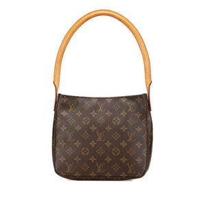 Louis Vuitton Monogram Looping Shoulder Bag Brown Leather